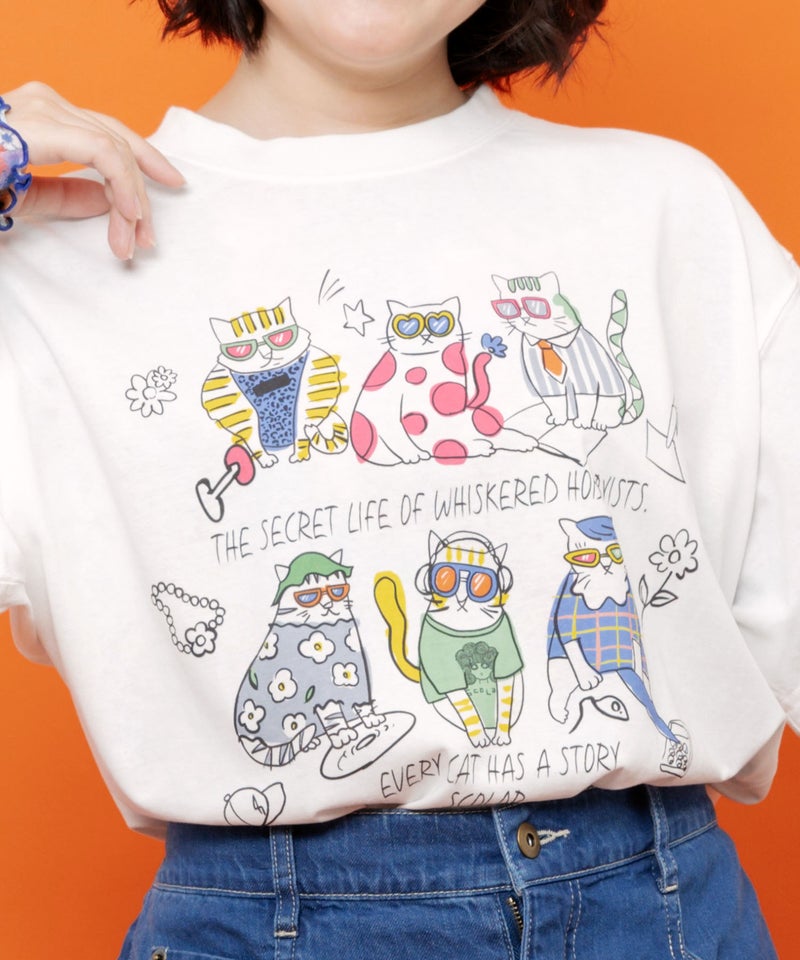 おしゃれネコ柄 接触冷感Tシャツ-8