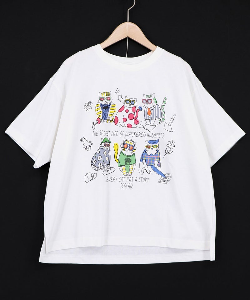 おしゃれネコ柄 接触冷感Tシャツ-9