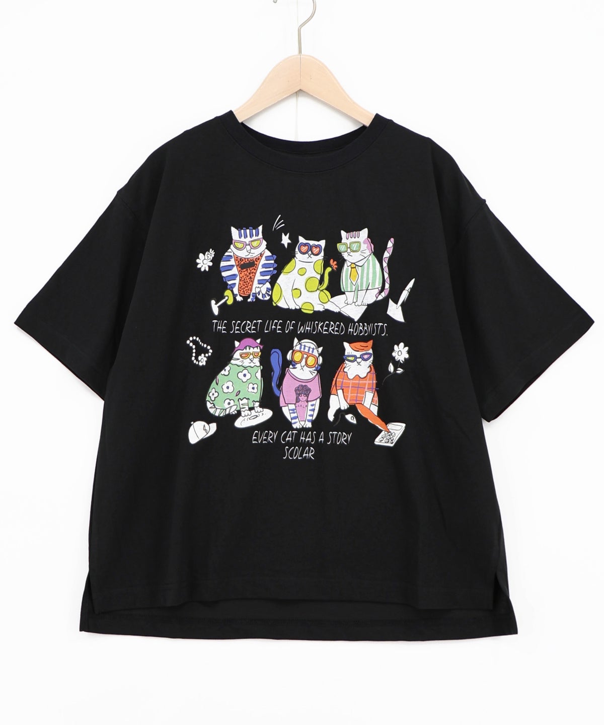 おしゃれネコ柄 接触冷感Tシャツ-12