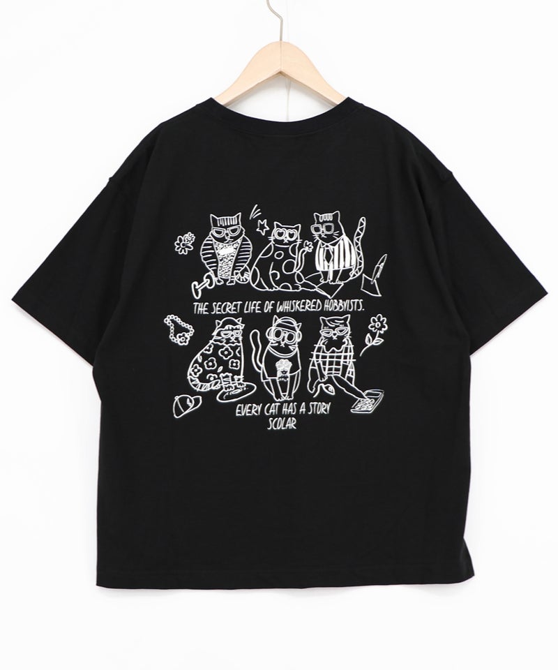 おしゃれネコ柄 接触冷感Tシャツ-13