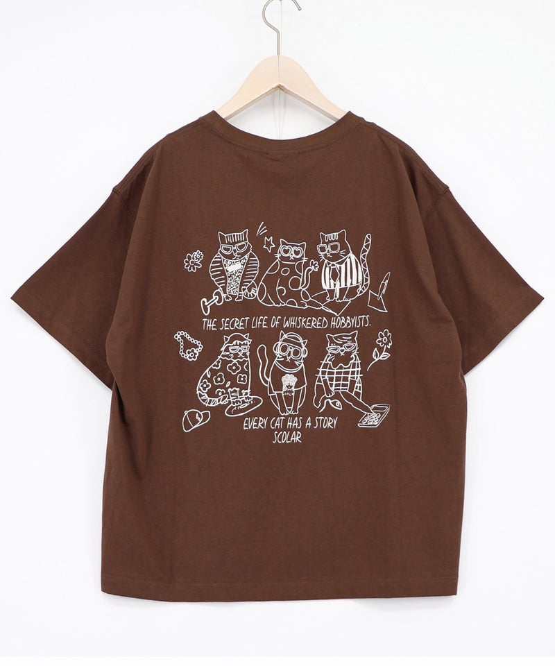 おしゃれネコ柄 接触冷感Tシャツ-16