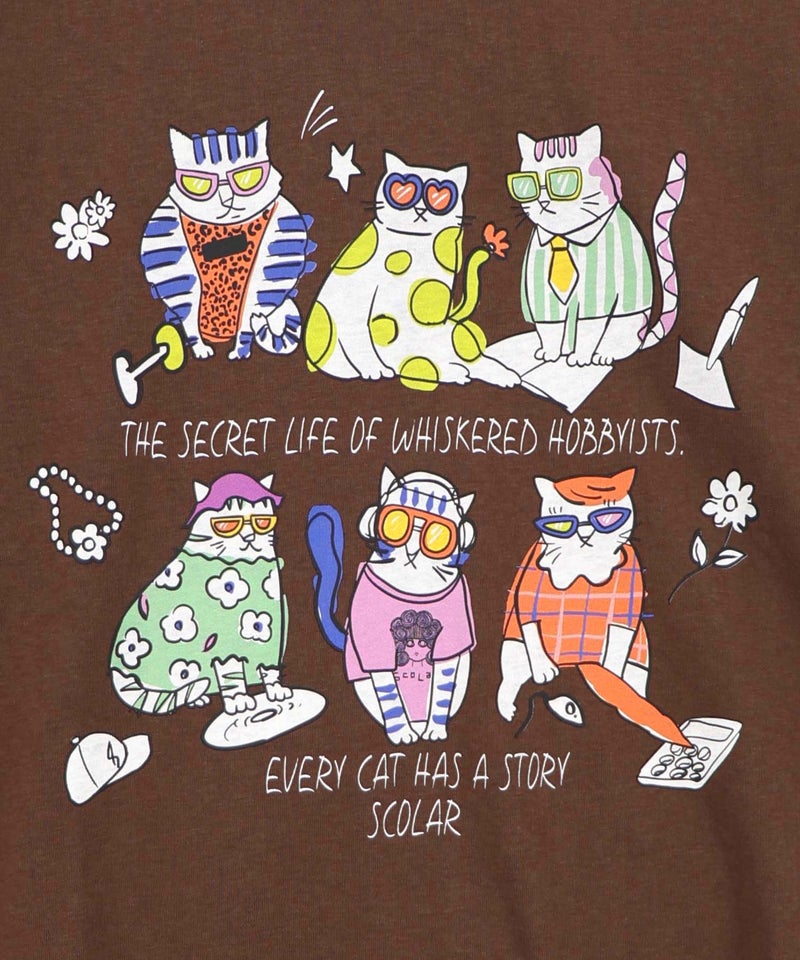 おしゃれネコ柄 接触冷感Tシャツ-17