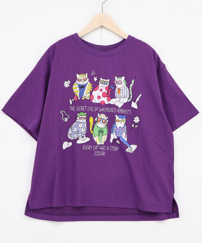 おしゃれネコ柄 接触冷感Tシャツ-18