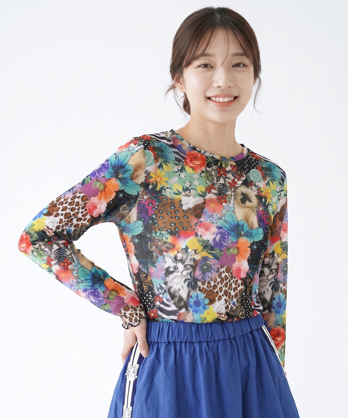 3柄展開 接触冷感ロングスリーブTシャツ-1