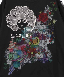 スカラーちゃん×花×惑星柄 チュール重ねTシャツ-12