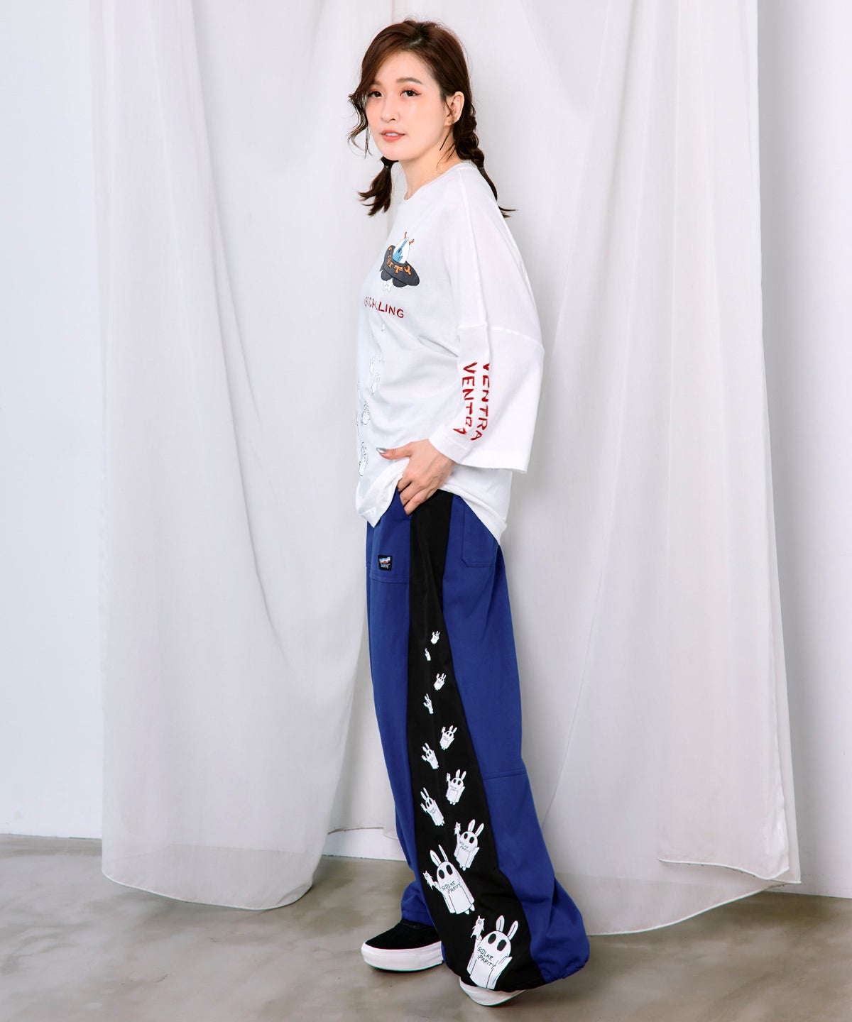 UFO離脱クマ柄Tシャツ-3