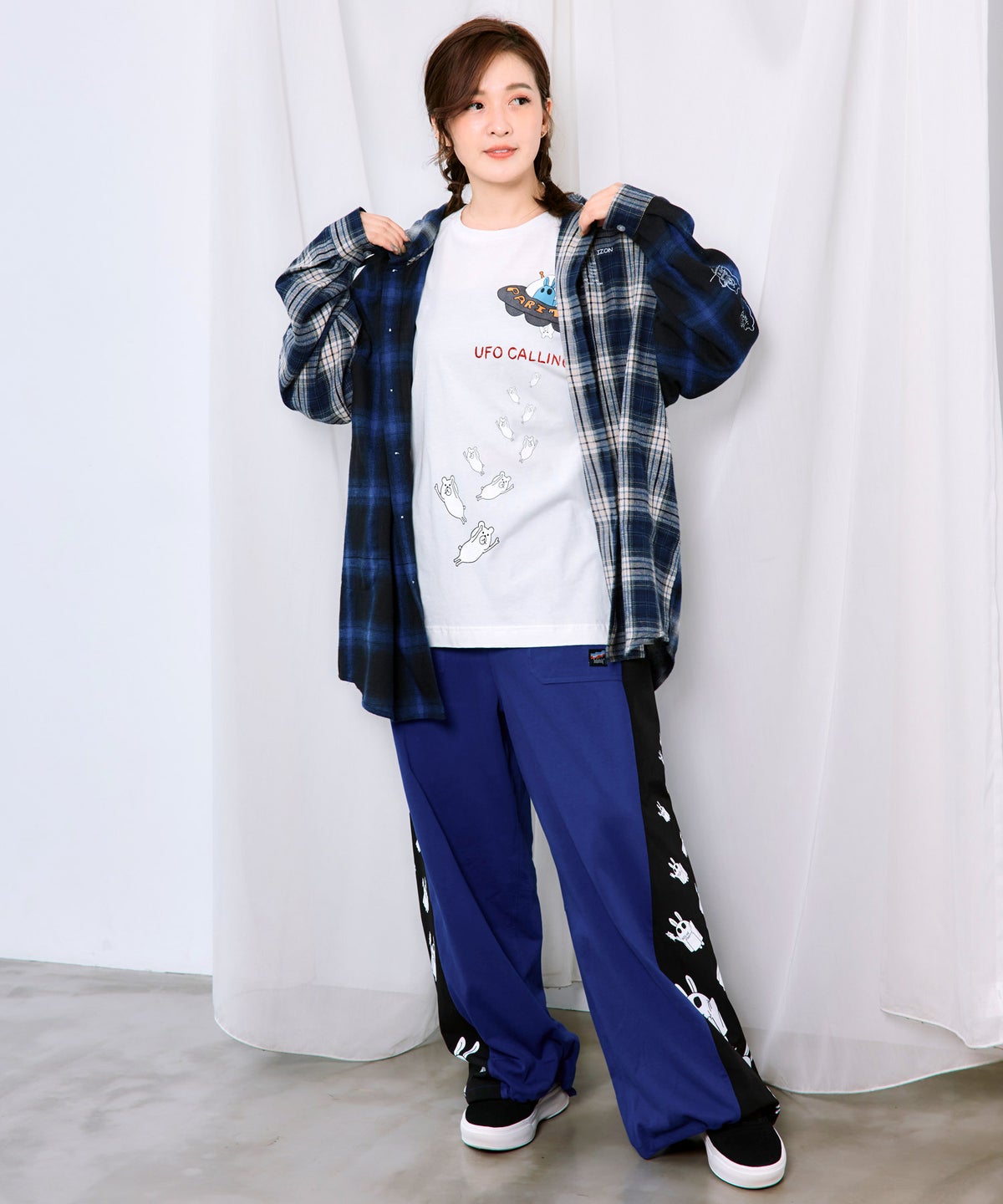 UFO離脱クマ柄Tシャツ-7