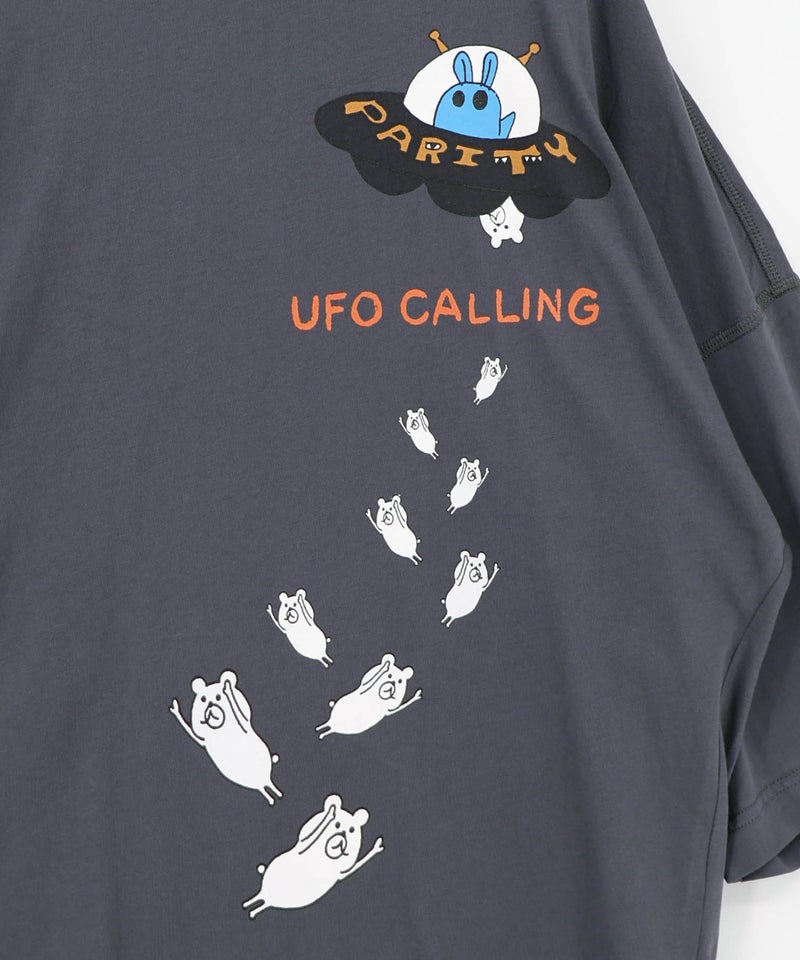 UFO離脱クマ柄Tシャツ-11
