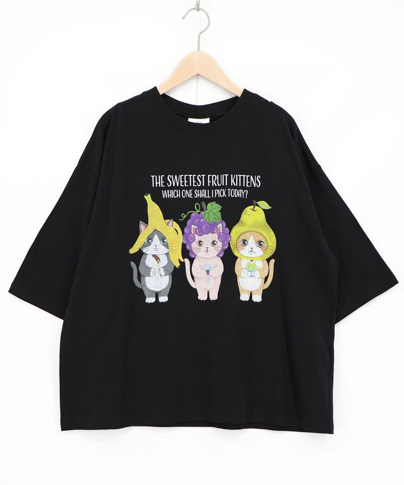 フルーツにゃんず柄 Tシャツ-10