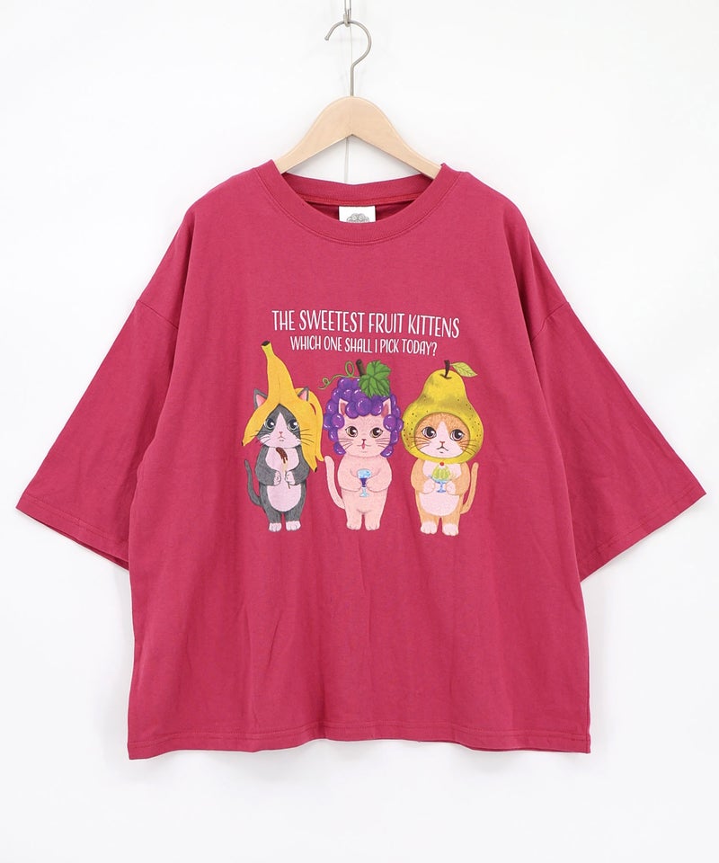 フルーツにゃんず柄 Tシャツ-12