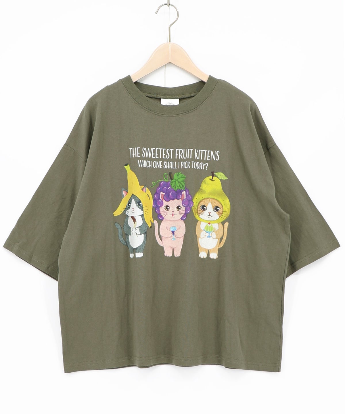 フルーツにゃんず柄 Tシャツ-14