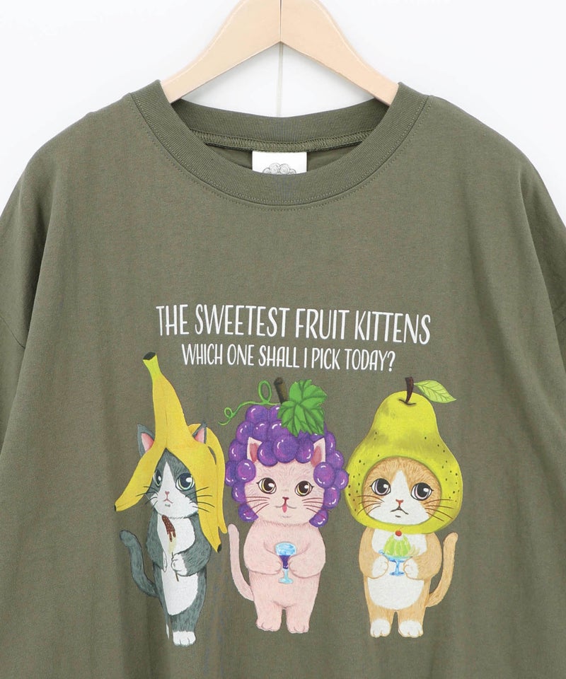 フルーツにゃんず柄 Tシャツ-16
