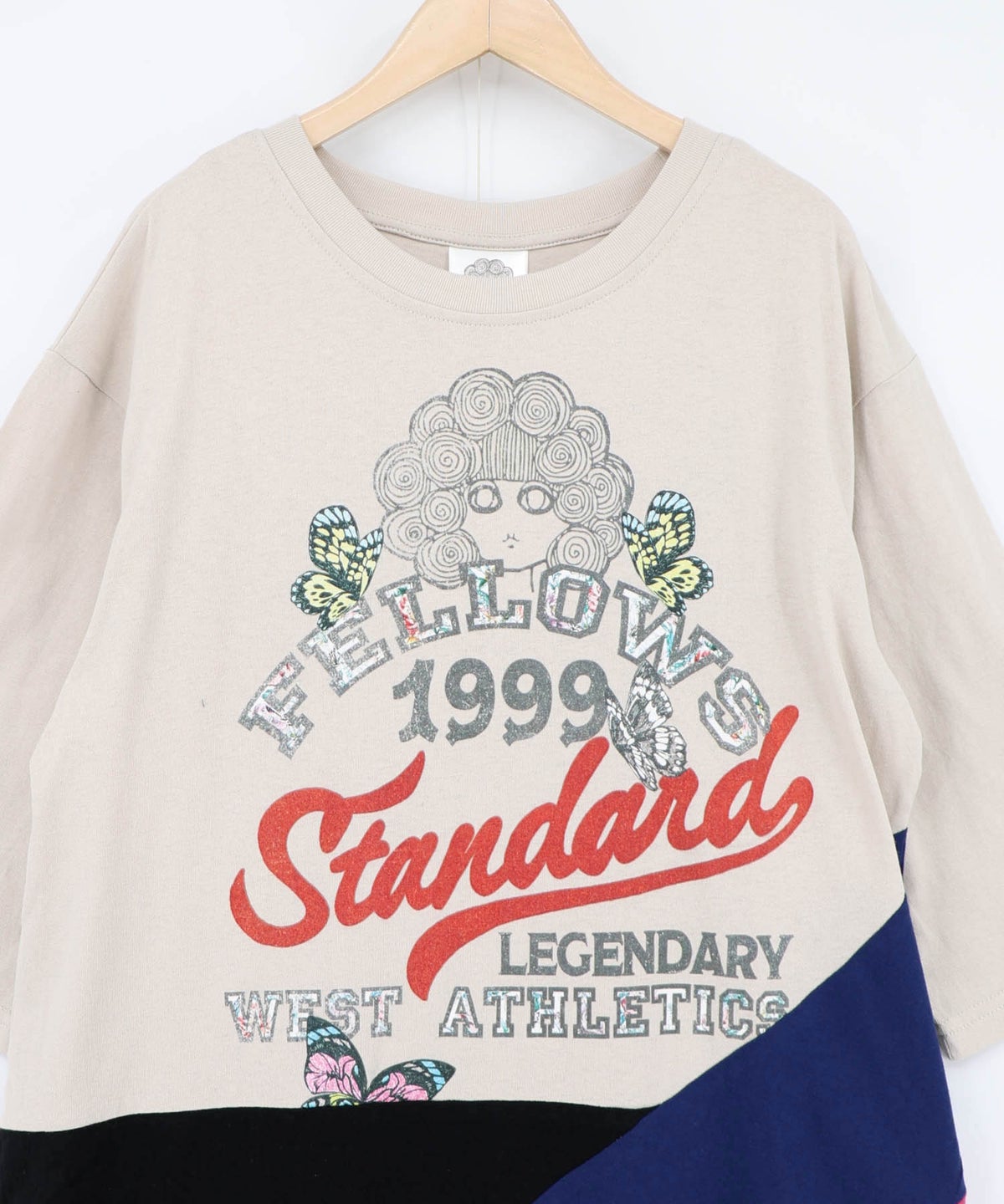 アメリカン風ロゴ 配色Tシャツワンピース-14