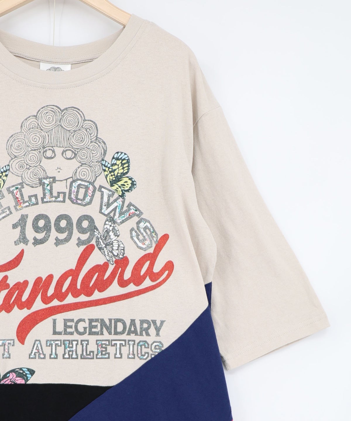 アメリカン風ロゴ 配色Tシャツワンピース-15