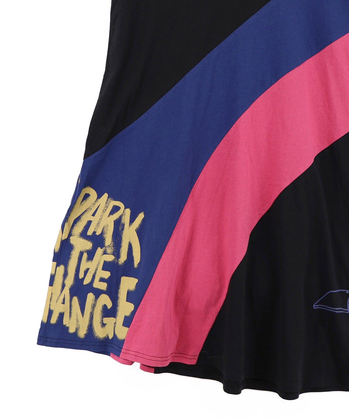 アメリカン風ロゴ 配色Tシャツワンピース-16