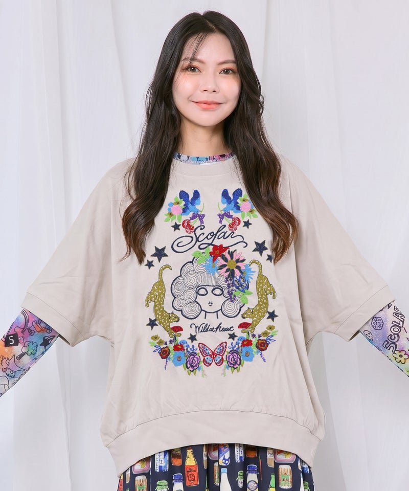 スカラー×ヒョウ 刺繍プルオーバー-1