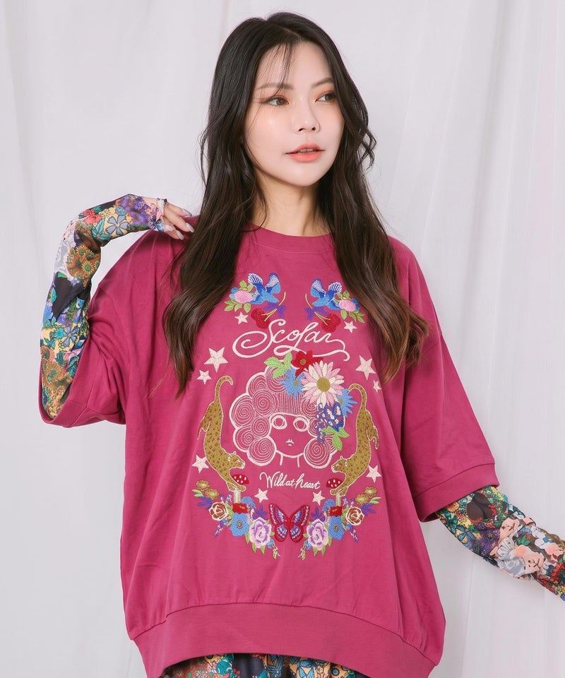 スカラー×ヒョウ 刺繍プルオーバー-3