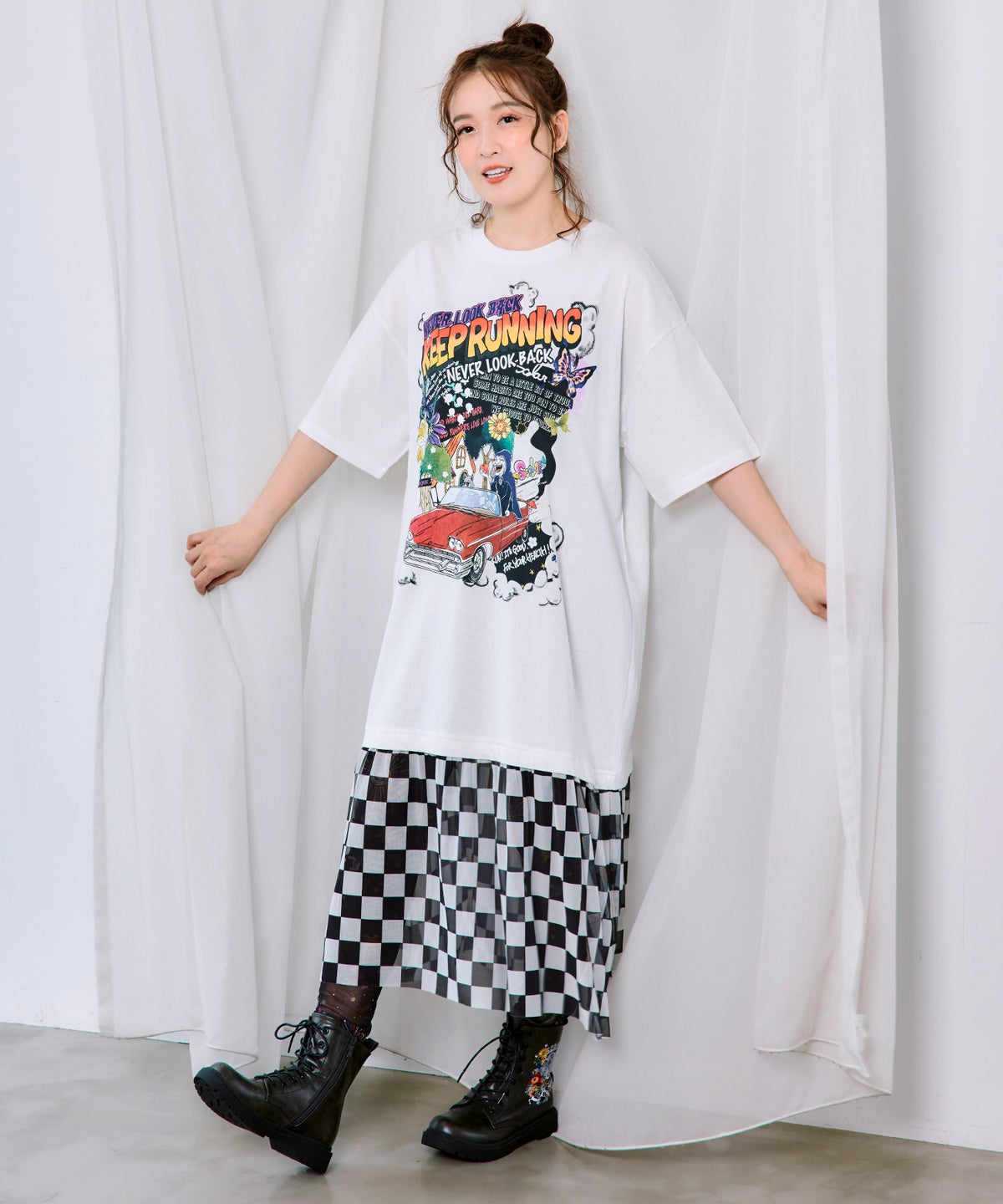 3柄展開 総柄ソフトチュールレギンス-2