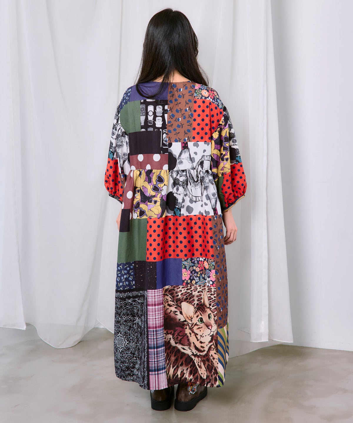 POPコラージュ総柄シャツワンピ-5