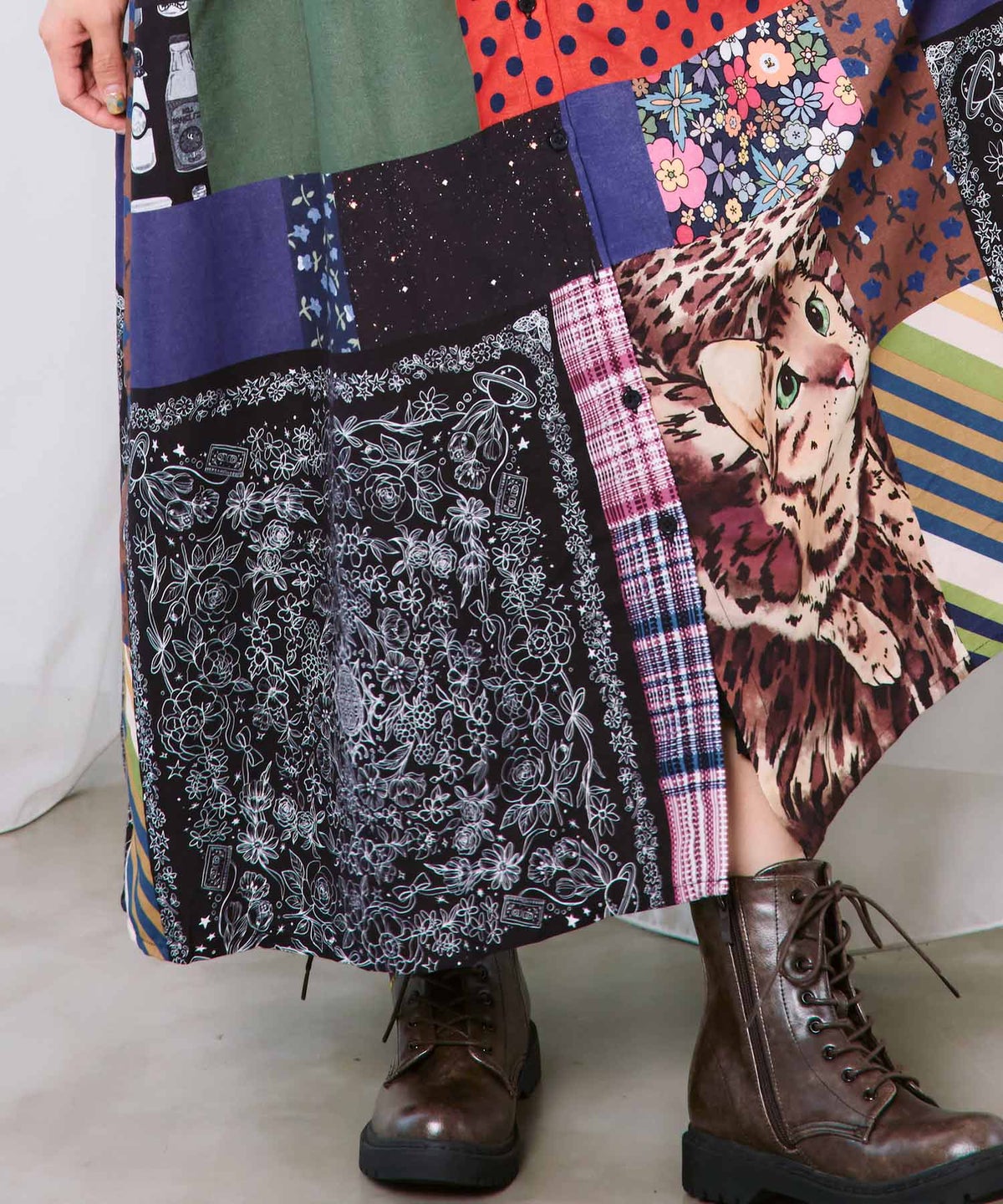 POPコラージュ総柄シャツワンピ-9