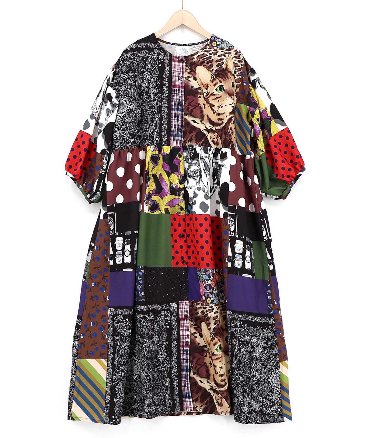 POPコラージュ総柄シャツワンピ-10