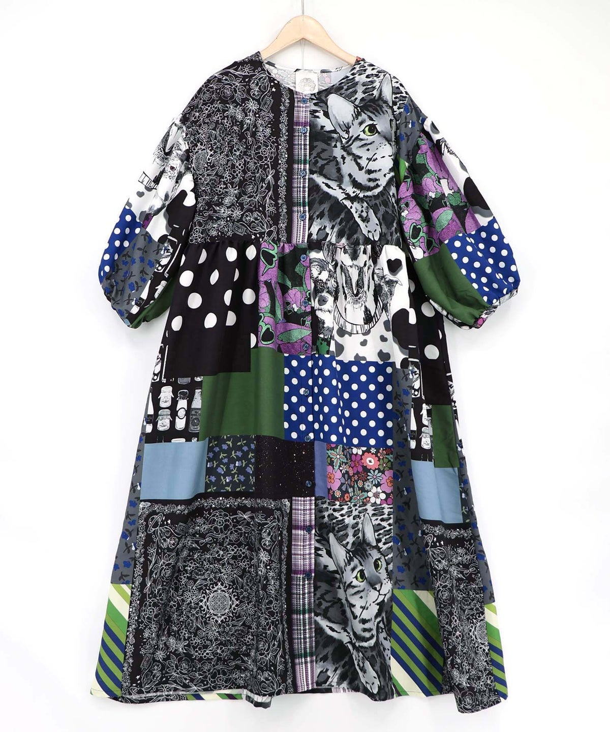 POPコラージュ総柄シャツワンピ-12