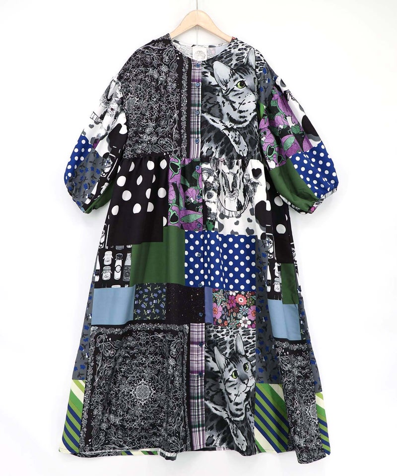 POPコラージュ総柄シャツワンピ-12