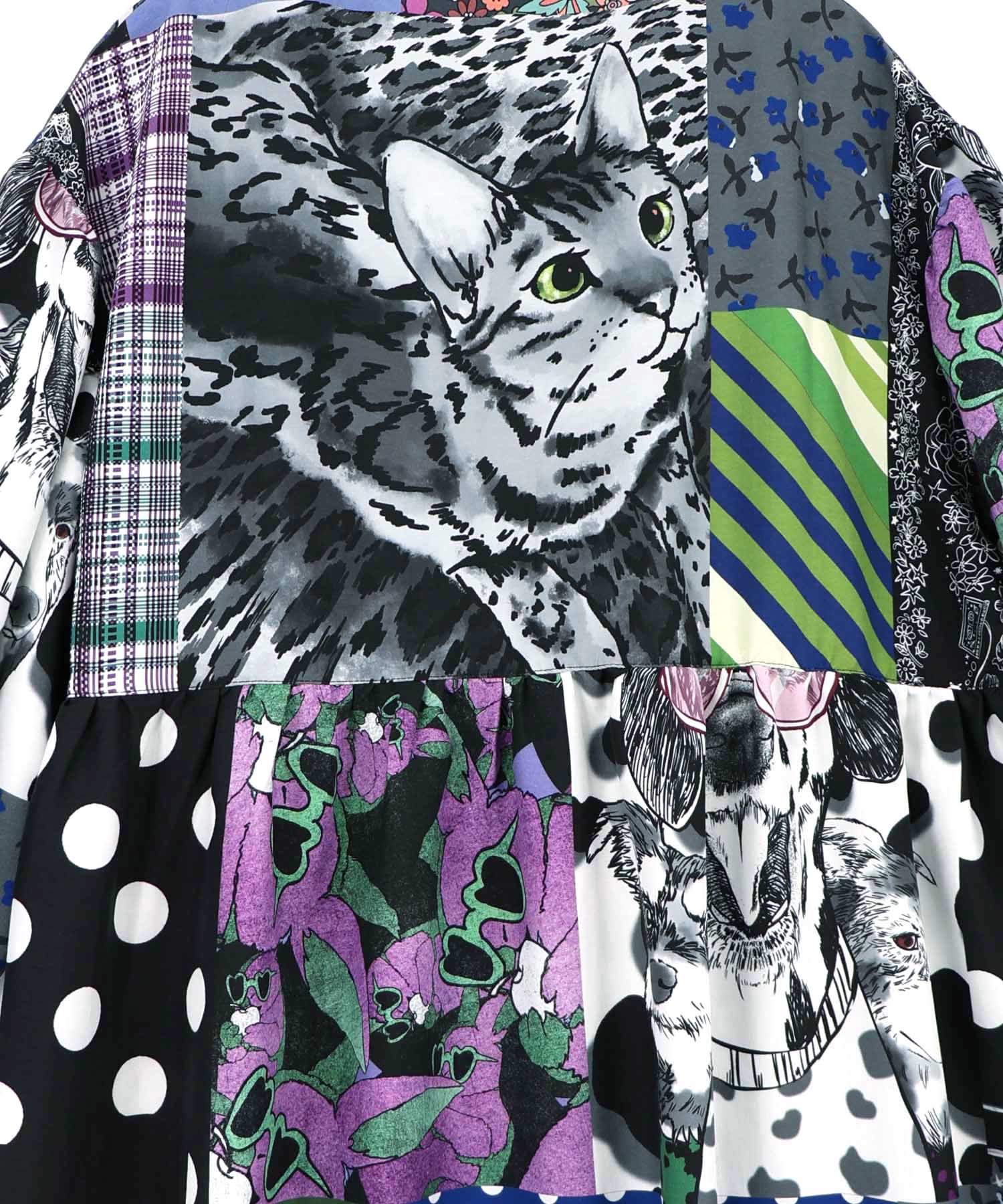 スカラー　scolar 163613：POPコラージュ総柄シャツワンピース 163613：POPコラージュ総柄シャツワンピースの通販-ScoLar