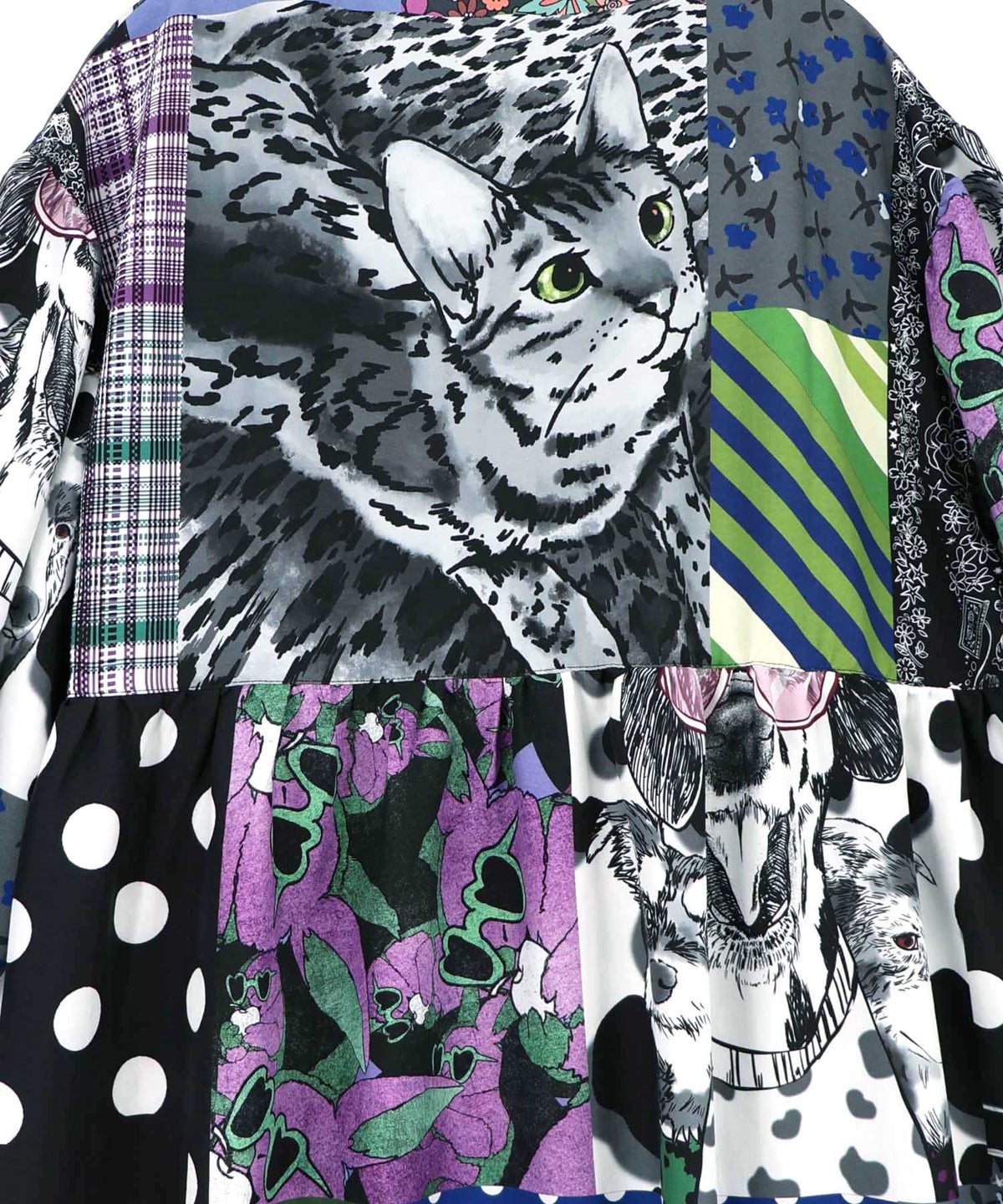 POPコラージュ総柄シャツワンピ-13