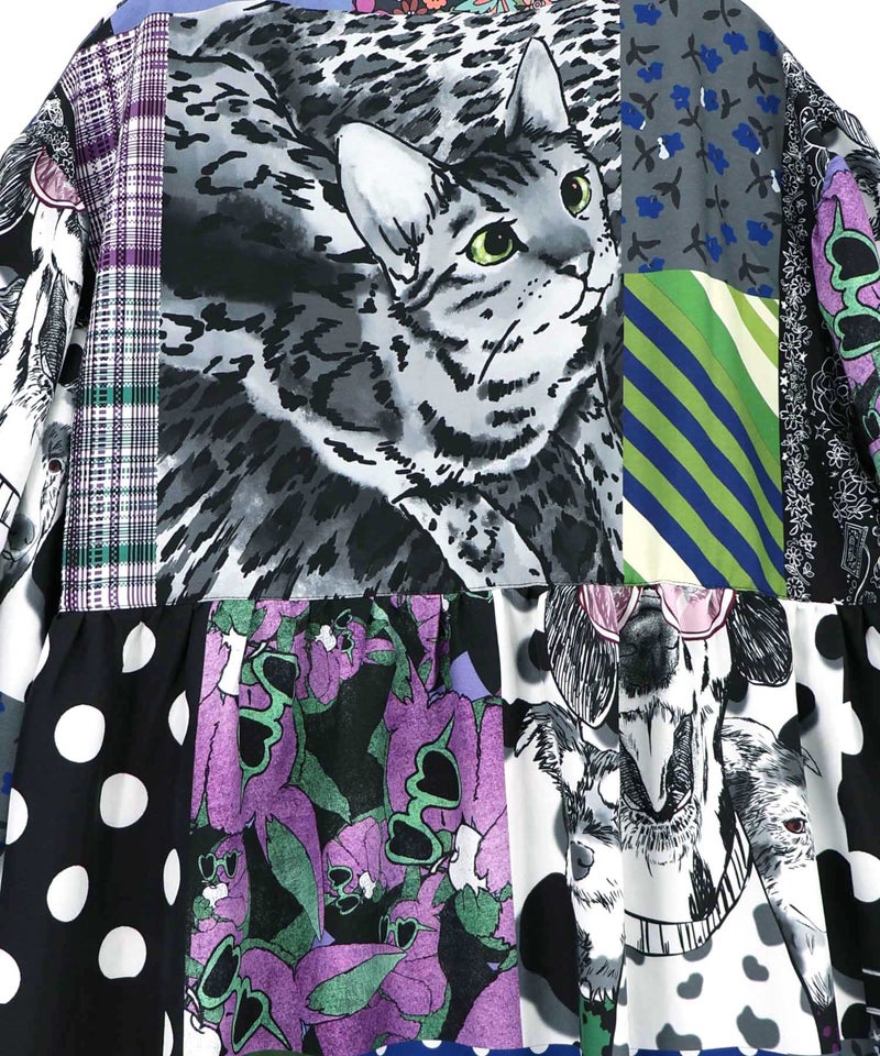 POPコラージュ総柄シャツワンピ-13