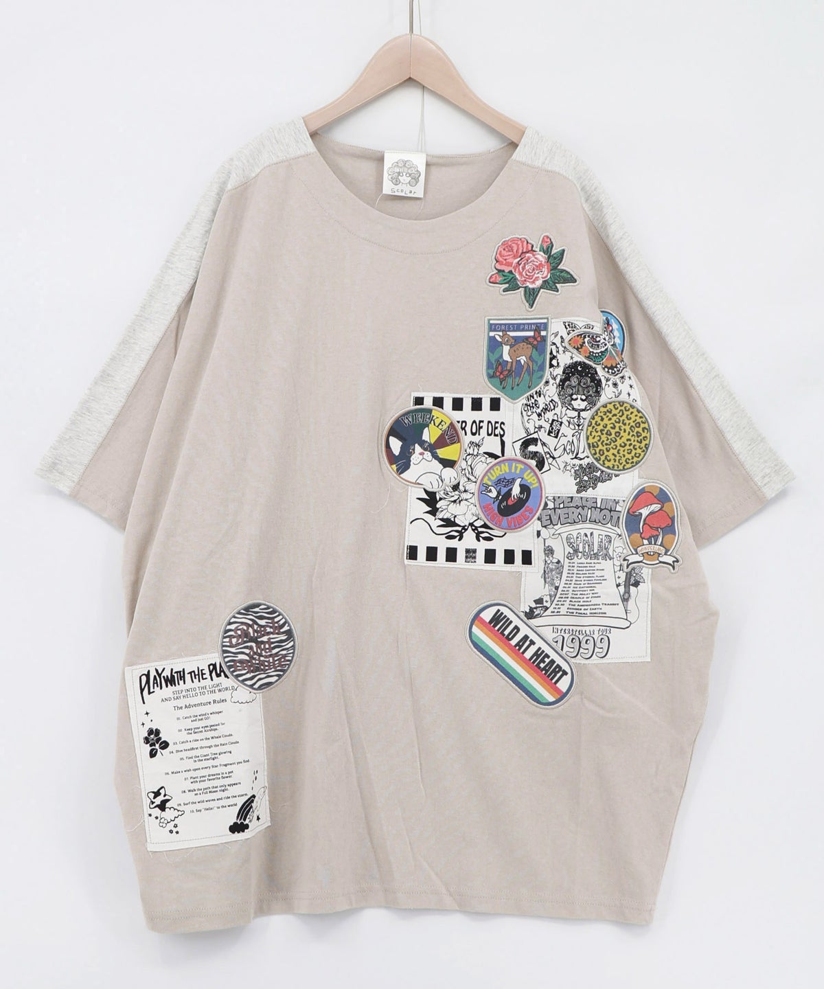 アップリケ×ワッペン コラージュ風チュニック-7