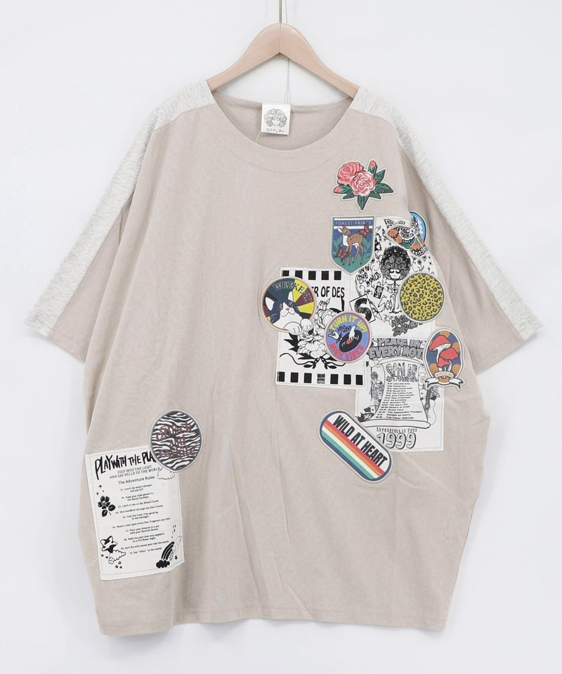 アップリケ×ワッペン コラージュ風チュニック-7