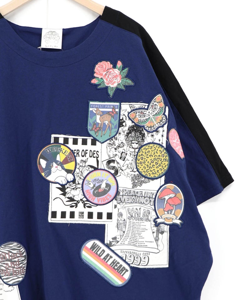 アップリケ×ワッペン コラージュ風チュニック-16