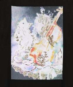 ネコと音楽のお茶会 箔プリント入りTシャツ-12