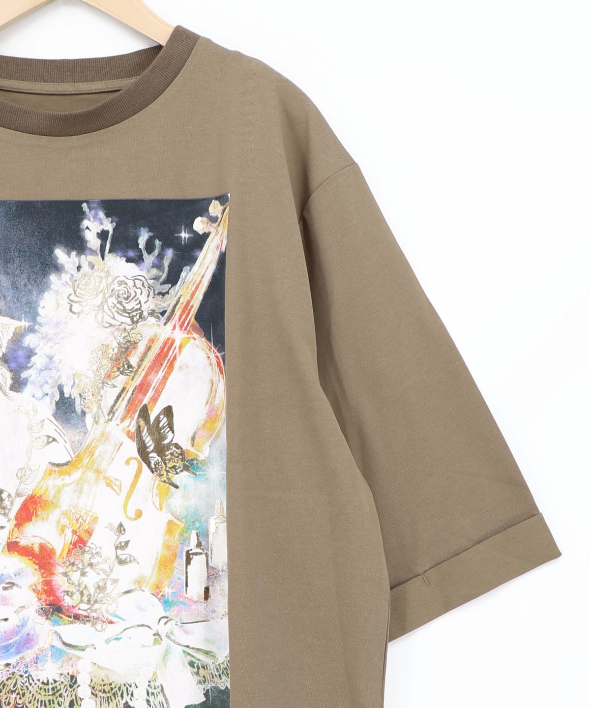 ネコと音楽のお茶会 箔プリント入りTシャツ-16