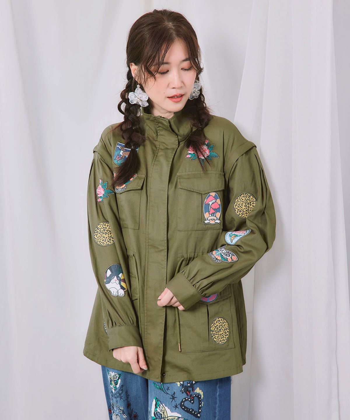 ワッペン付き 袖取り外し2WAYジャケット-3