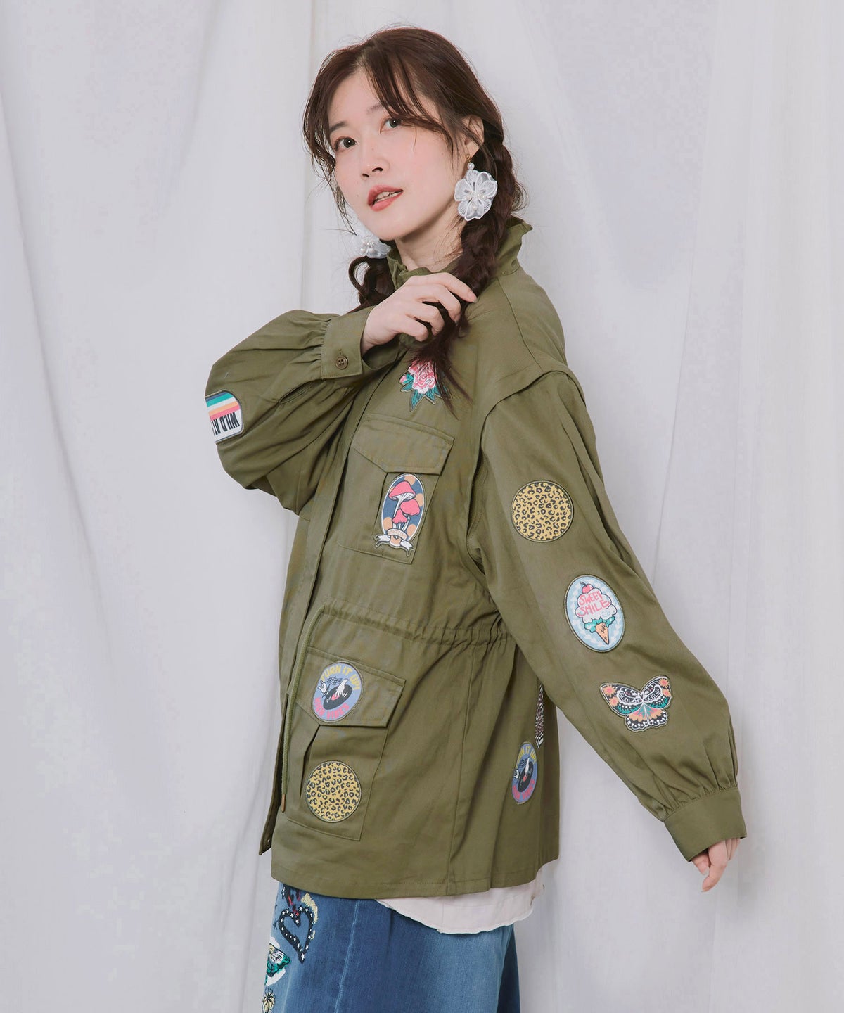 ワッペン付き 袖取り外し2WAYジャケット-4