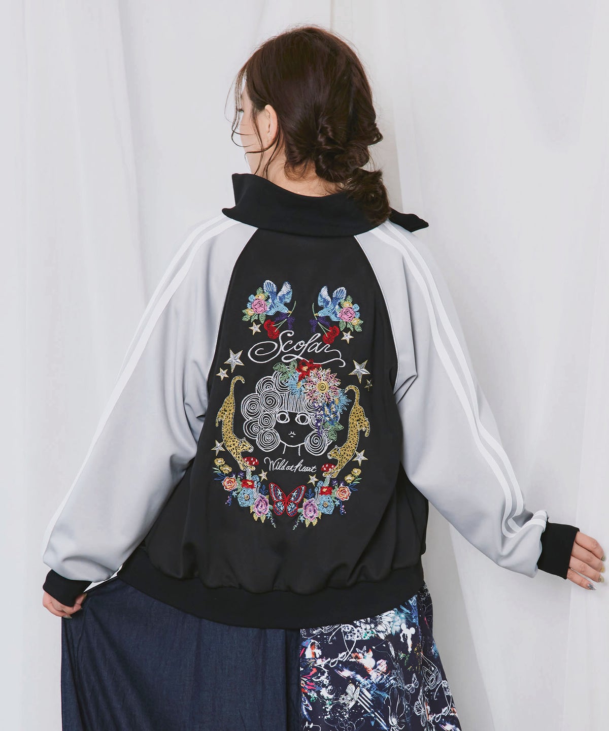 スカラー×ヒョウ柄 刺繍ジャケット-1