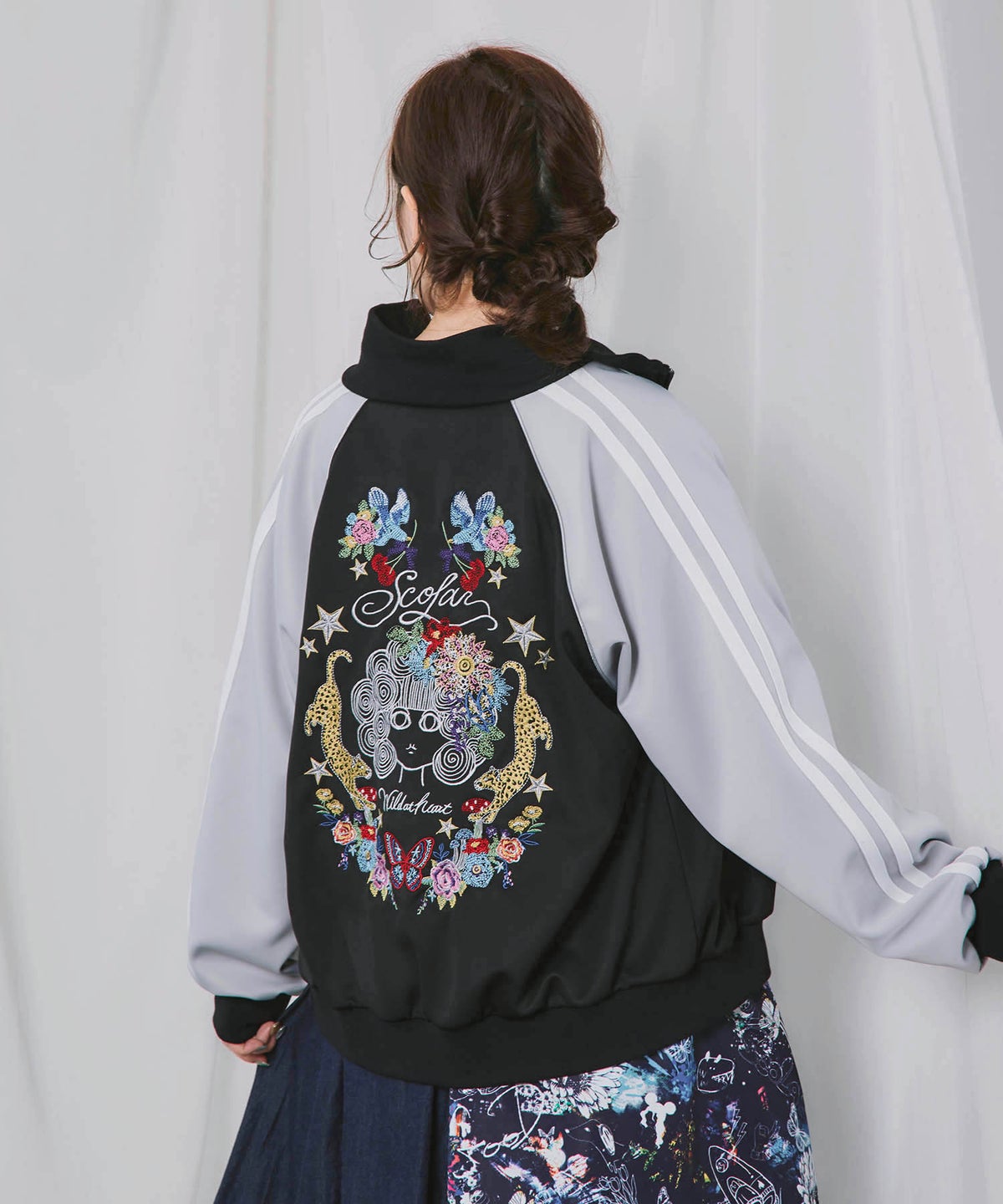スカラー×ヒョウ柄 刺繍ジャケット-5