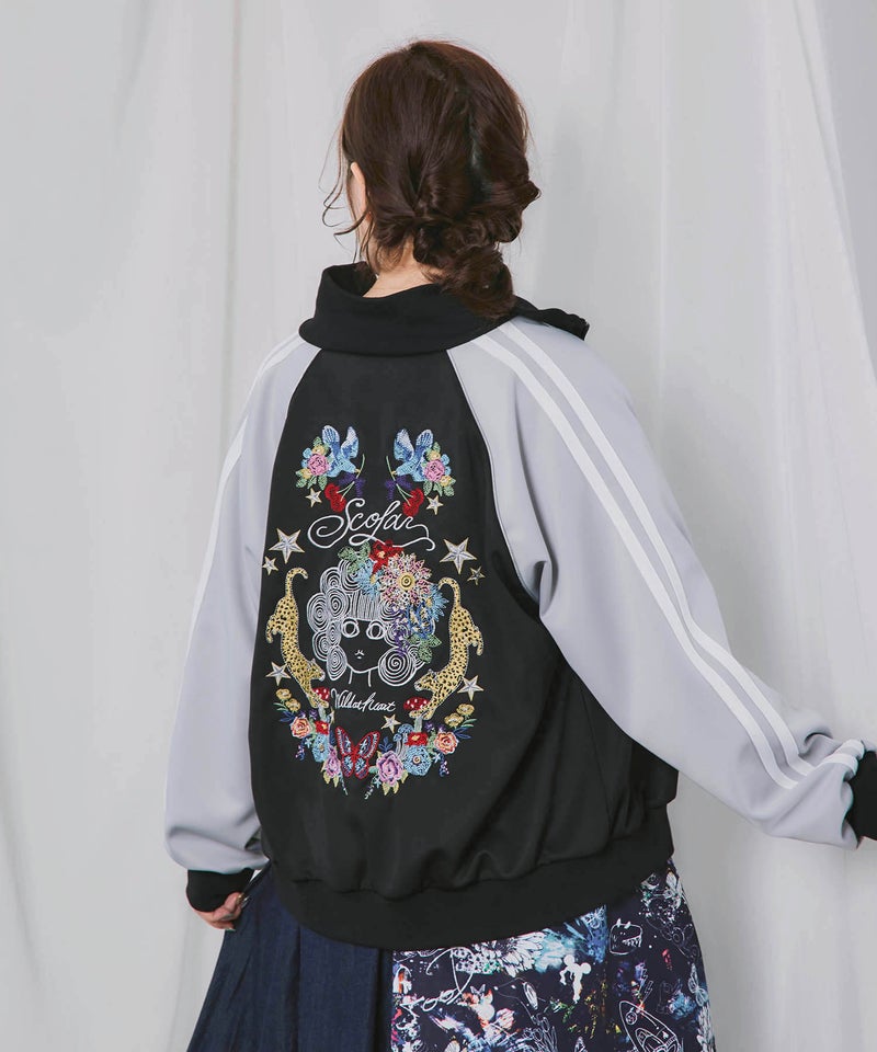 スカラー×ヒョウ柄 刺繍ジャケット-5