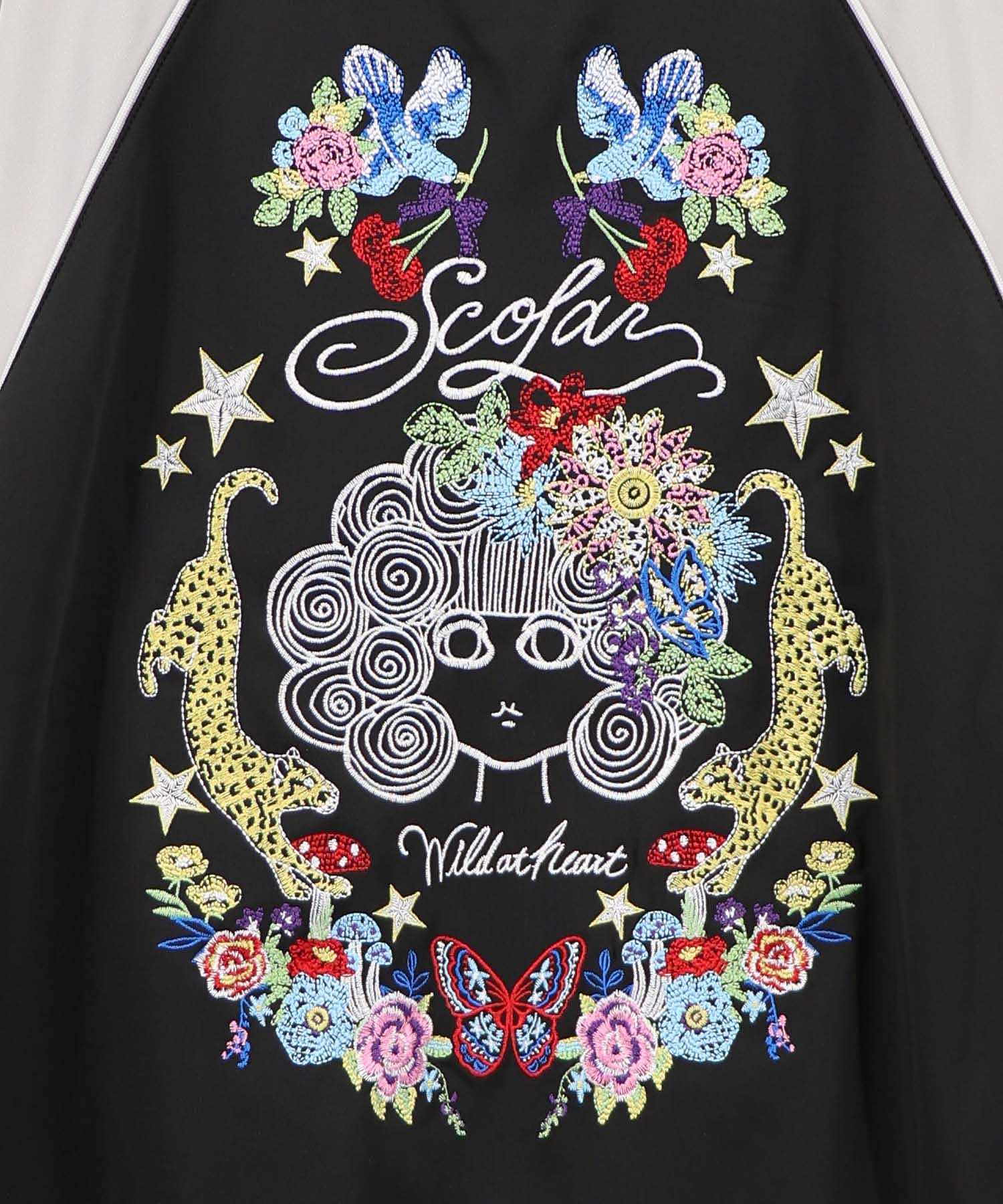 163604：スカラー×ヒョウ柄 刺繍ジャケットの通販-ScoLar