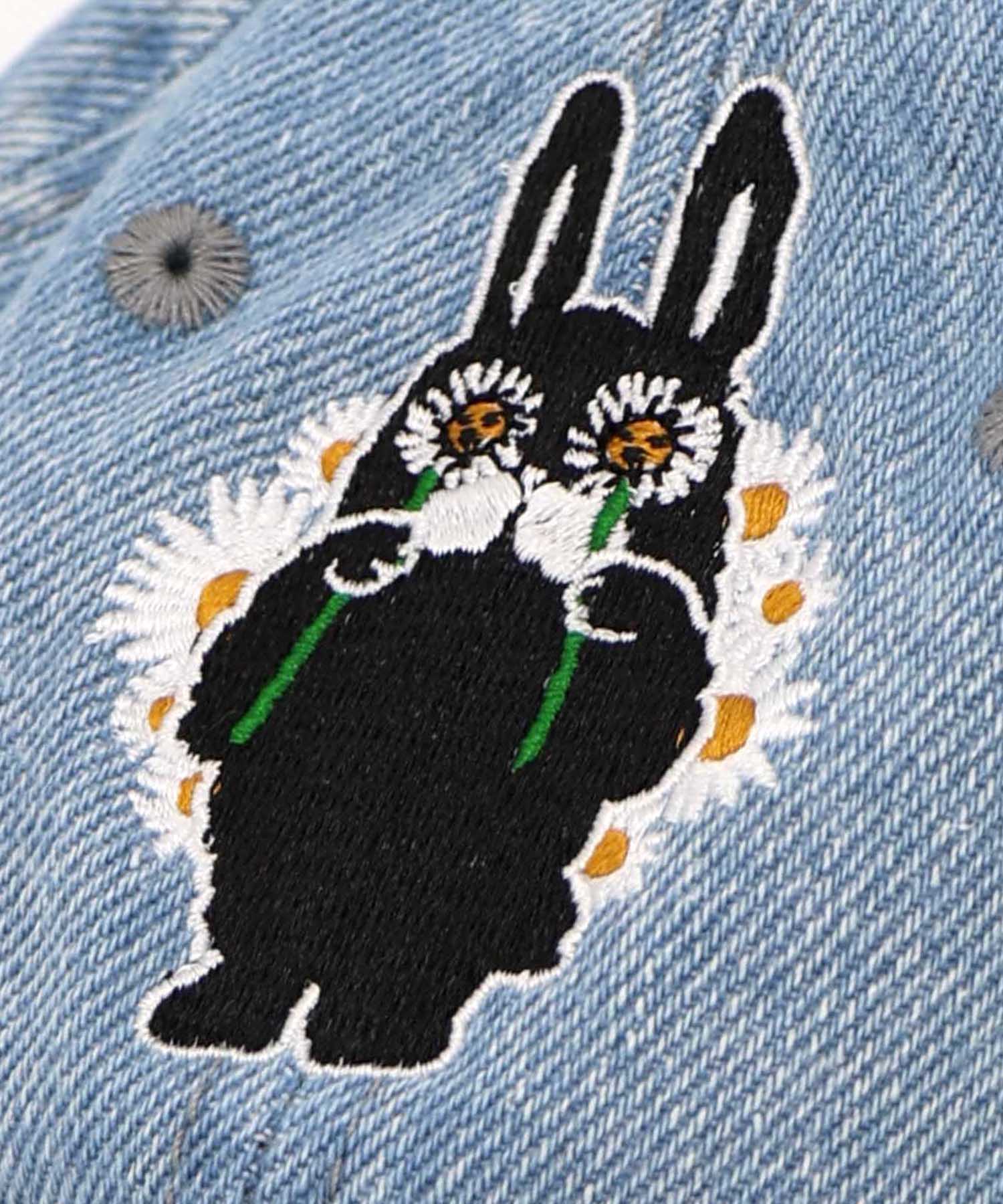 662338：お花ラビル刺繍 デニムキャップの通販-ScoLar