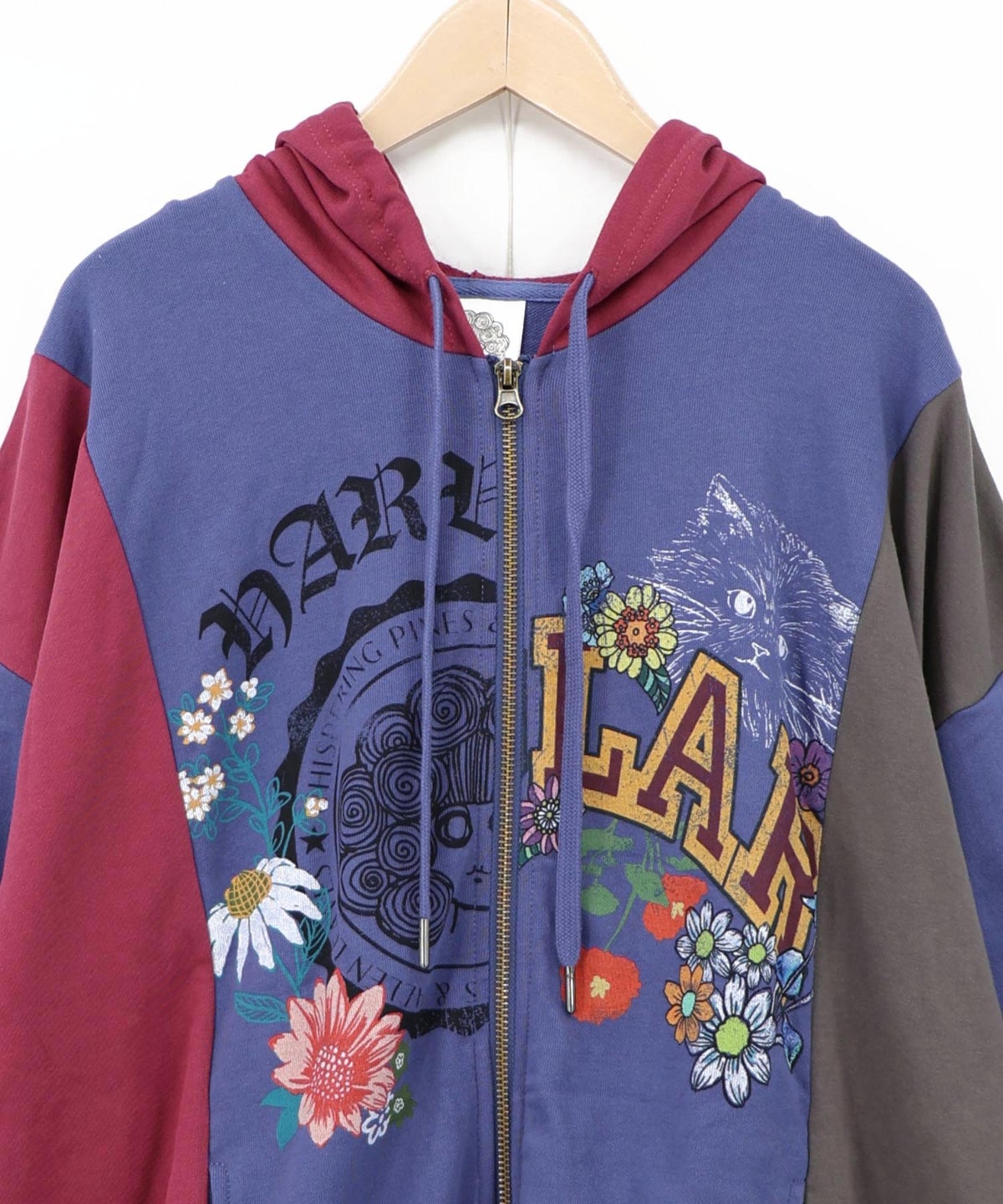ロゴプリント柄切替裏毛プルオーバー-17