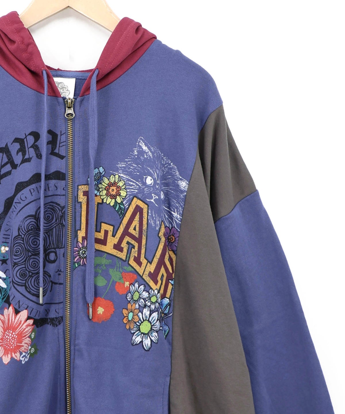 ロゴプリント柄切替裏毛プルオーバー-18