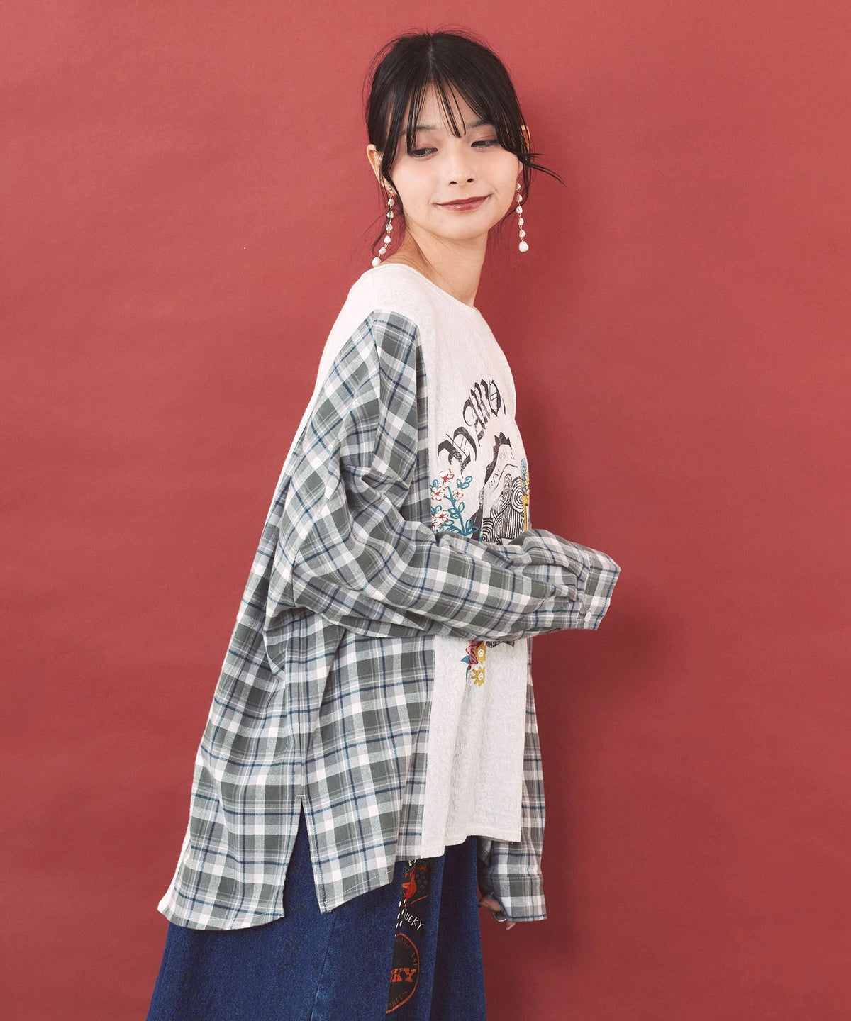 スカラーちゃん サイドチェック切替プルオーバー-5