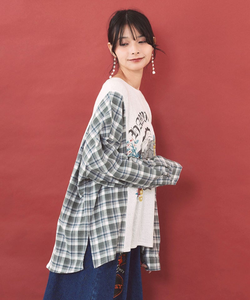 スカラーちゃん サイドチェック切替プルオーバー-5