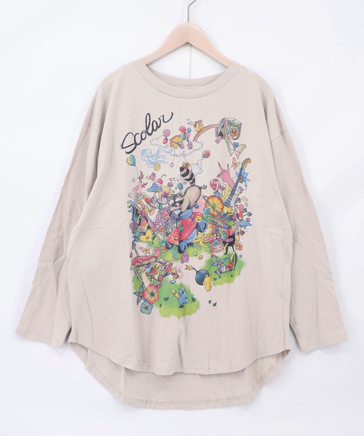 いたずらグミ柄 ロングスリーブTシャツ-10