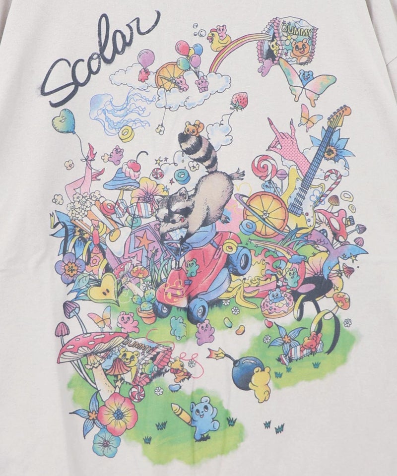 いたずらグミ柄 ロングスリーブTシャツ-11