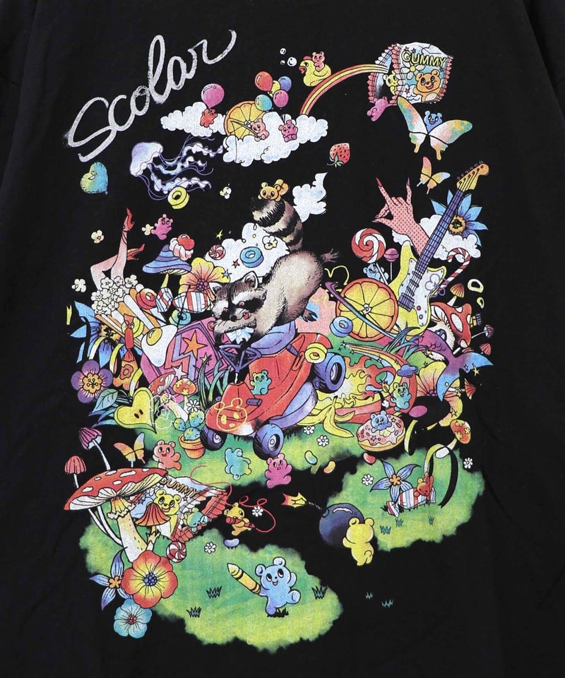 いたずらグミ柄 ロングスリーブTシャツ-13