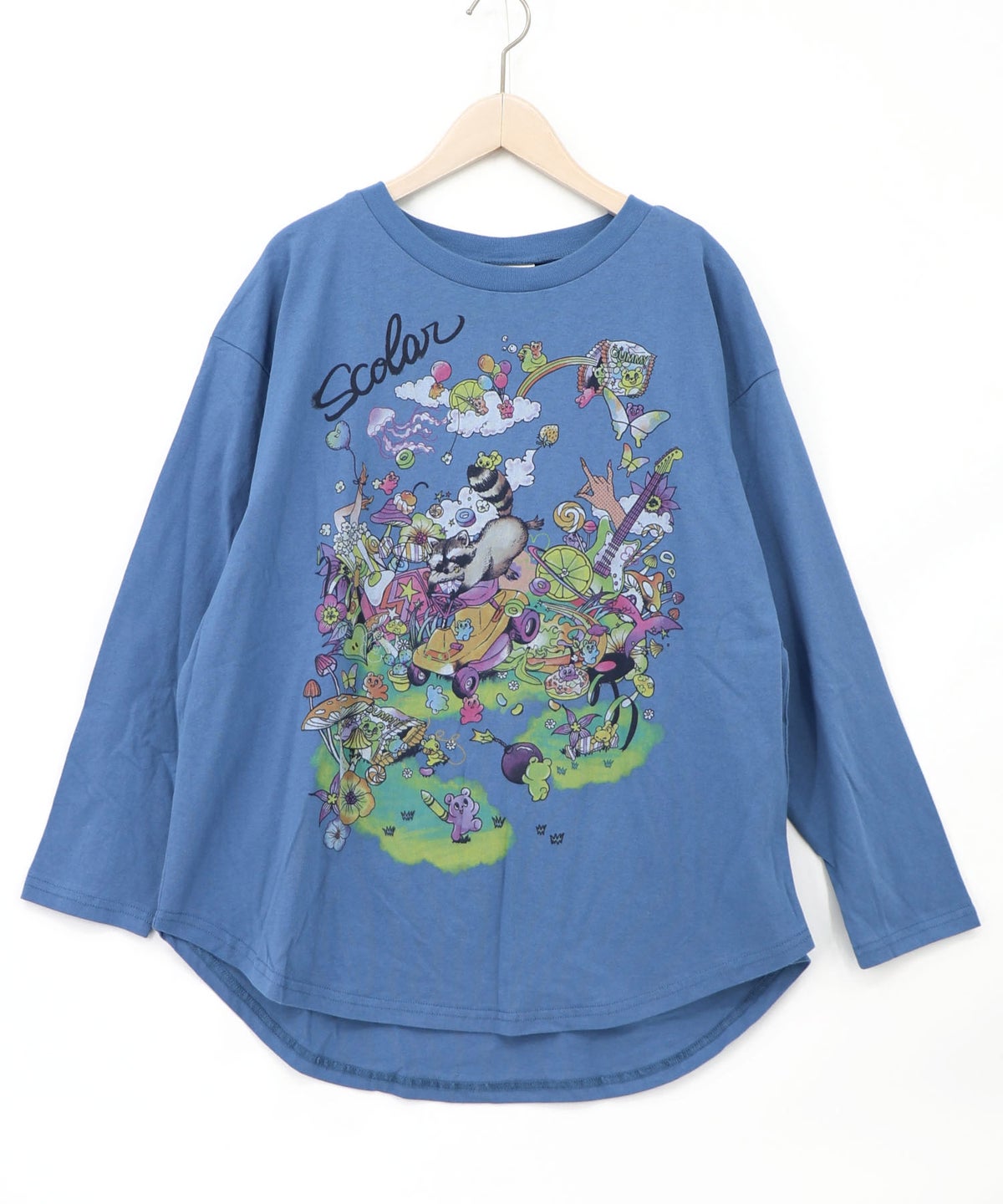 いたずらグミ柄 ロングスリーブTシャツ-14